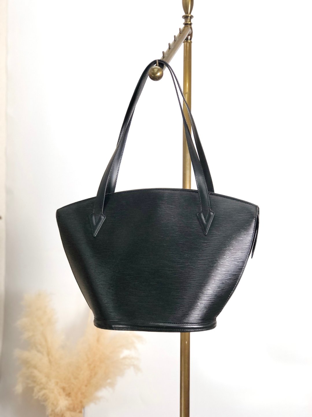 【日本直送，名牌二手包装】LOUIS VUITTON Epi 手提包黑牛皮 M52262 圣雅克老款 mgzr84 - 手提包/手提袋 - 棉 黑色
