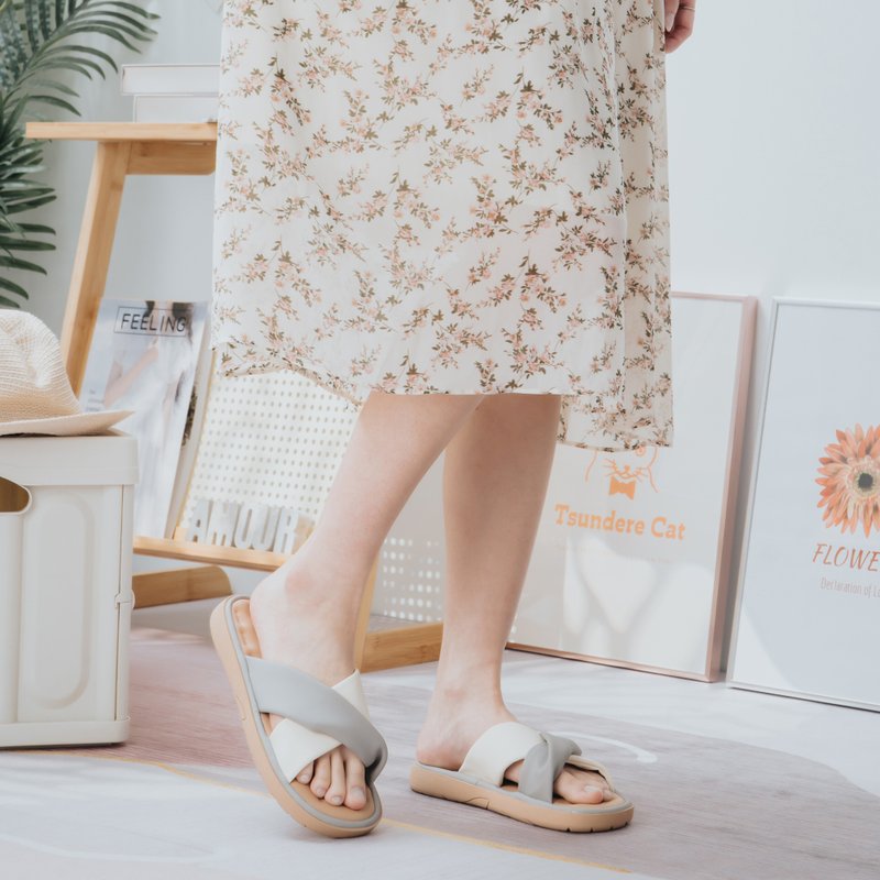 【气质优雅】气质凉拖鞋。超纤。冷雾蓝7018 - 男女凉鞋 - 人造皮革 蓝色