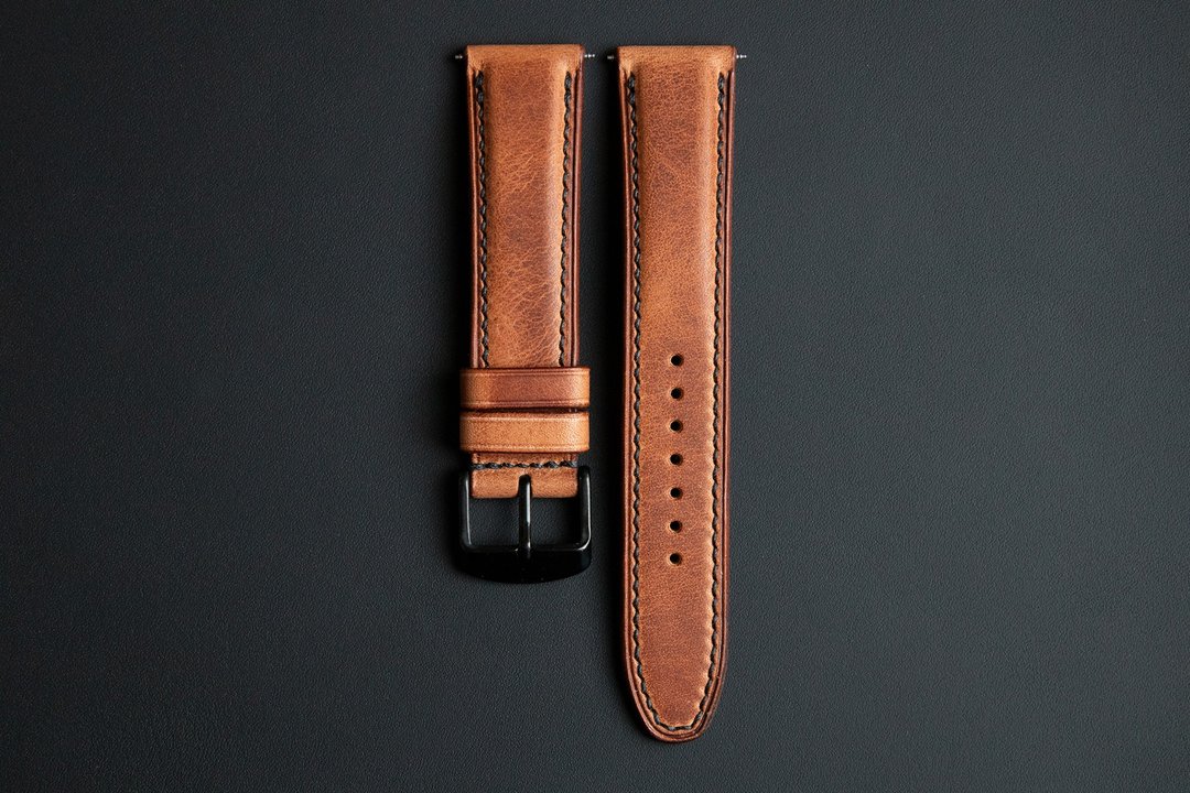 Horween Derby 皮革表带 – 原色 (订制) - 表带 - 真皮 咖啡色