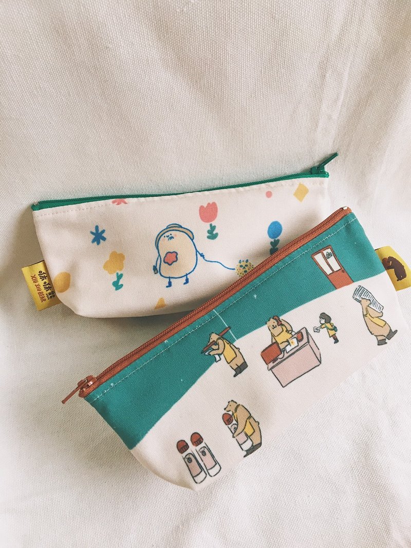 (两款可选)咻咻熊 笔袋  铅笔盒2.0 - 铅笔盒/笔袋 - 棉．麻 多色