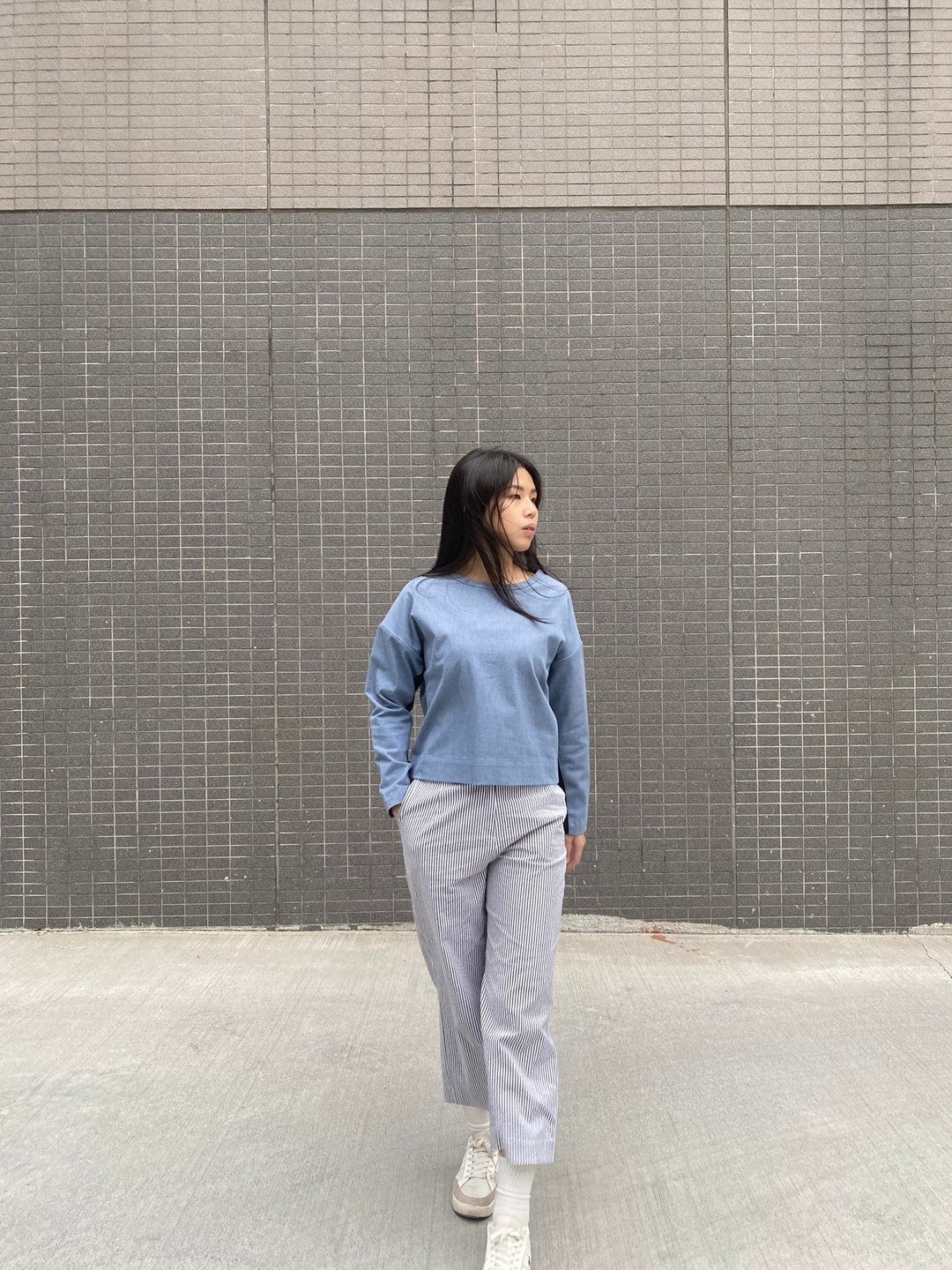 喇叭拼接裤-微瑕 - 女装长裤 - 棉．麻 