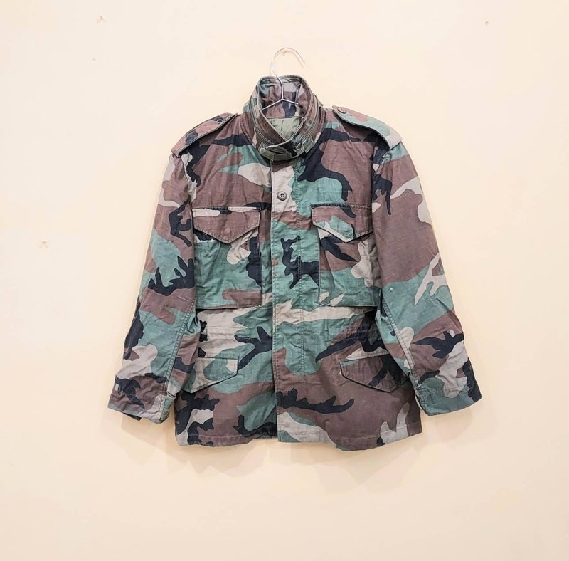 1970's 美国公发 M65 迷彩军用厚版外套 拉链夹克 尺码S-XS J款 - 男装外套 - 棉．麻 绿色