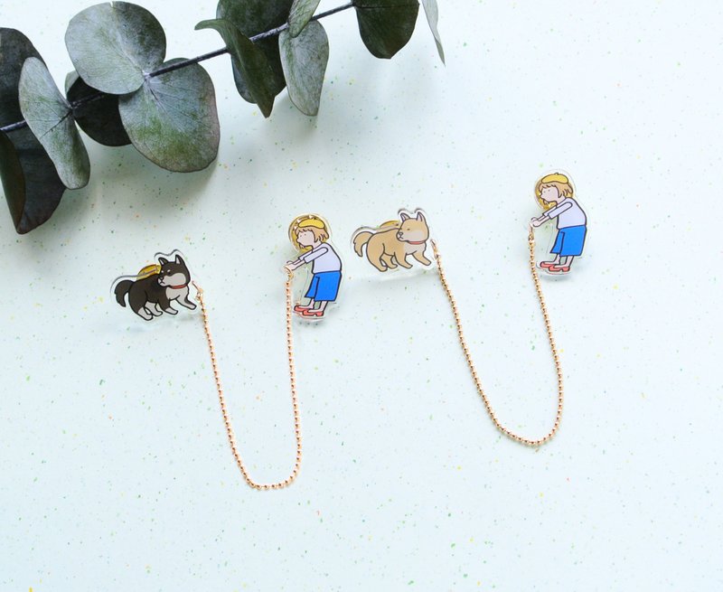 Walking Dog /I don't want to go back to home ! - 胸针 - 压克力 