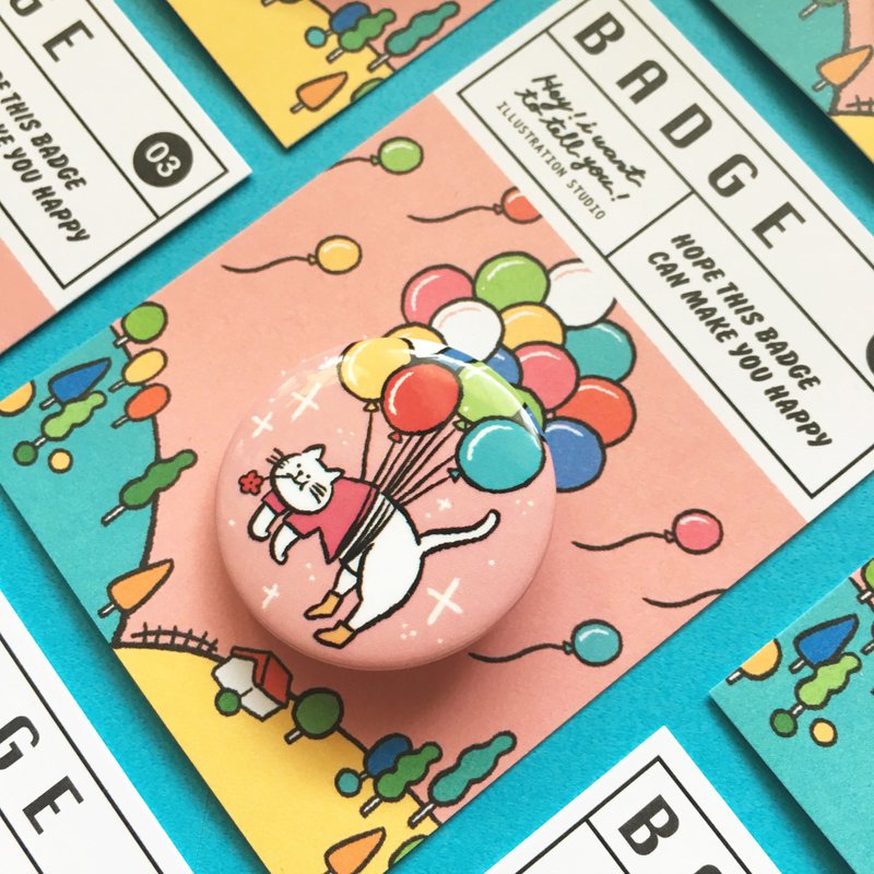 追梦猫飞飞 / 徽章 - 徽章/别针 - 塑料 