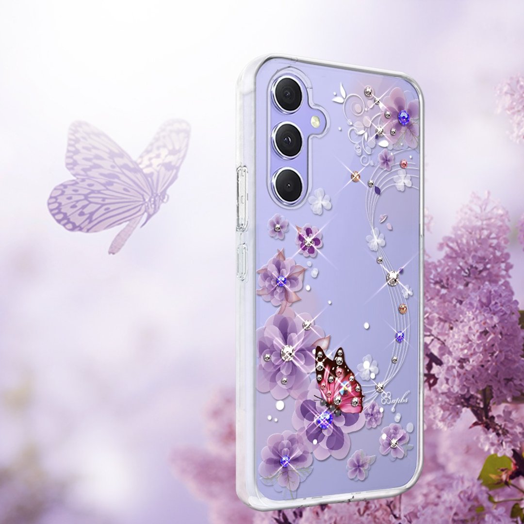 Samsung Galaxy A55/A54/A53/A35 轻薄军规防摔水晶壳-迷情蝶恋 - 手机壳/手机套 - 其他材质 多色