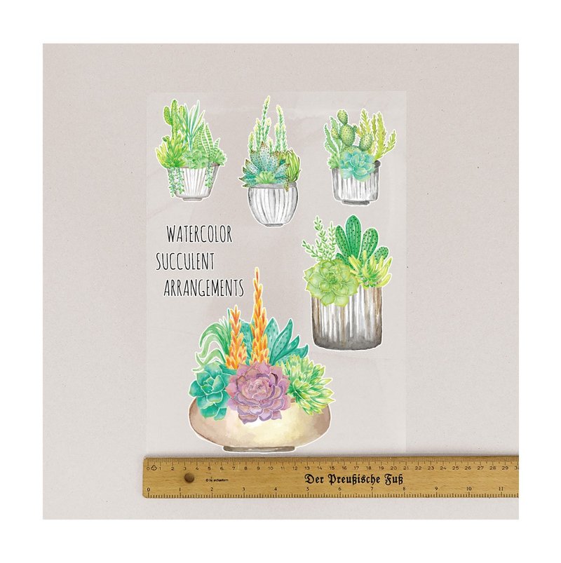 布用蕨类植物盆栽熨烫贴纸烫画 | 热转印花贴纸 - 贴纸 - 防水材质 多色