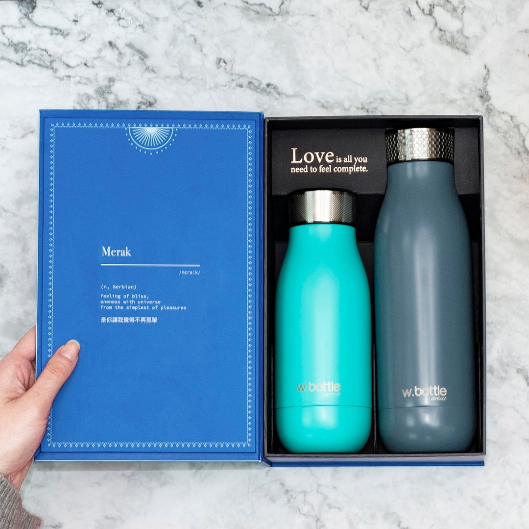 wbottle 保温瓶情人节礼盒情侣礼物套装304不锈钢双层真空泡茶杯 - 保温瓶/保温杯 - 不锈钢 多色