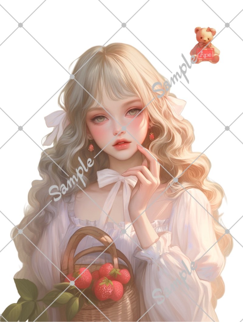 原创人物贴纸、装饰贴纸、5张 - 贴纸 - 纸 