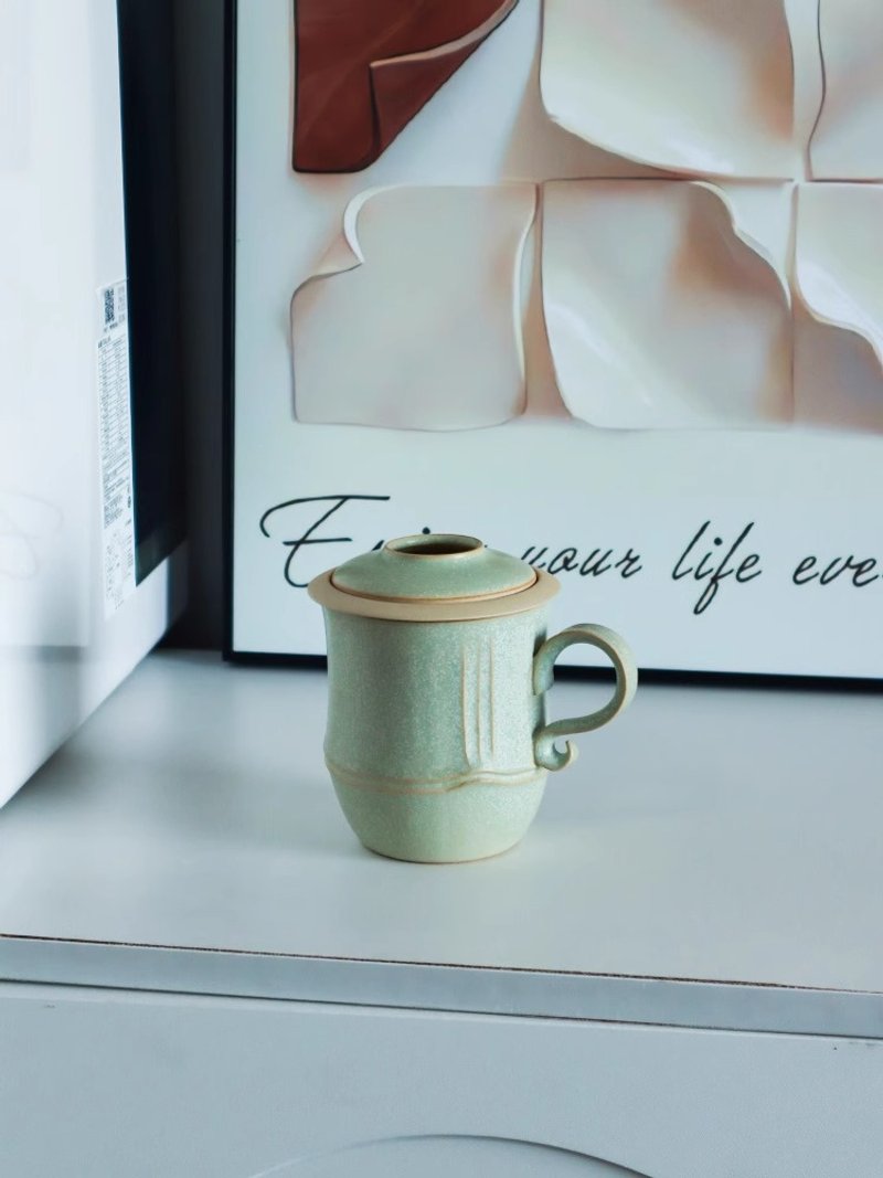 万仟堂马克杯办公杯个人专用茶杯茶水分离水杯春竹 - 茶具/茶杯 - 陶 