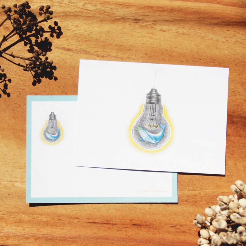 鲸灯 / 明信片 - 卡片/明信片 - 纸 黄色