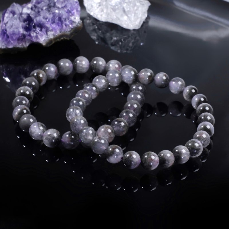 紫黑极光天眼 水晶 手链手链 极光23 天然石 贵人 招财 疗愈 定制 - 手链/手环 - 水晶 紫色