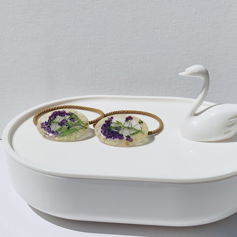 压花树脂饰物|永生花饰物|干花饰物|手作饰物|真花饰物|真花饰品| - 发饰 - 植物．花 紫色