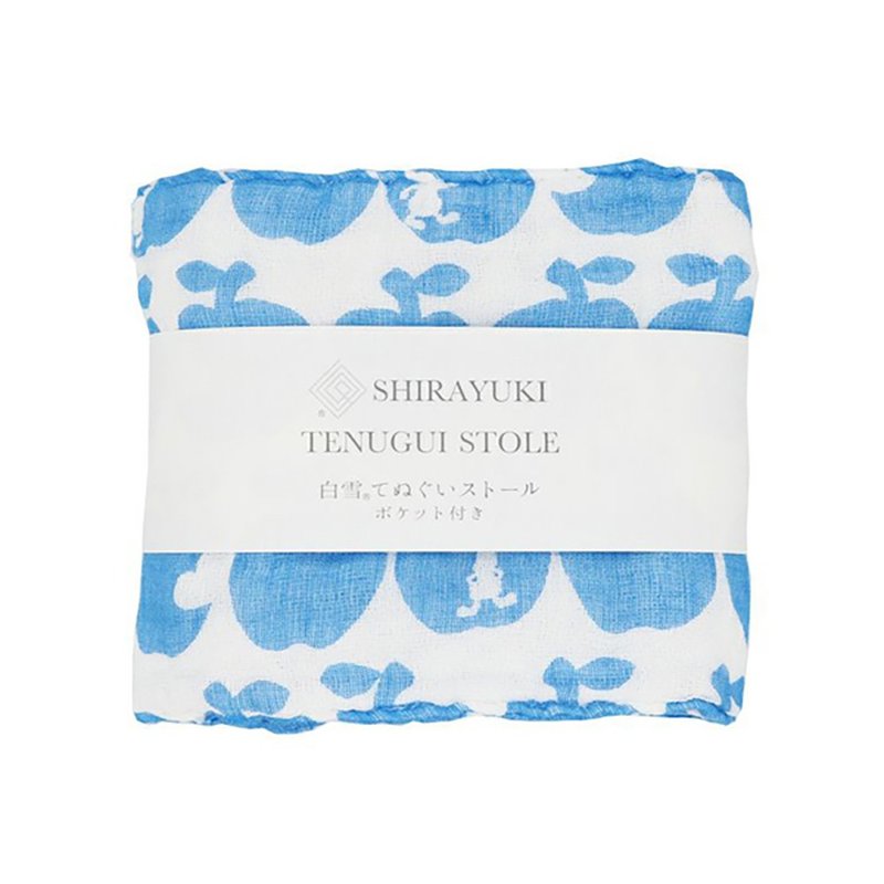 京友禅染Cooling Scarf Towel / 白雪公主 蓝色 - 餐垫/桌巾 - 棉．麻 蓝色