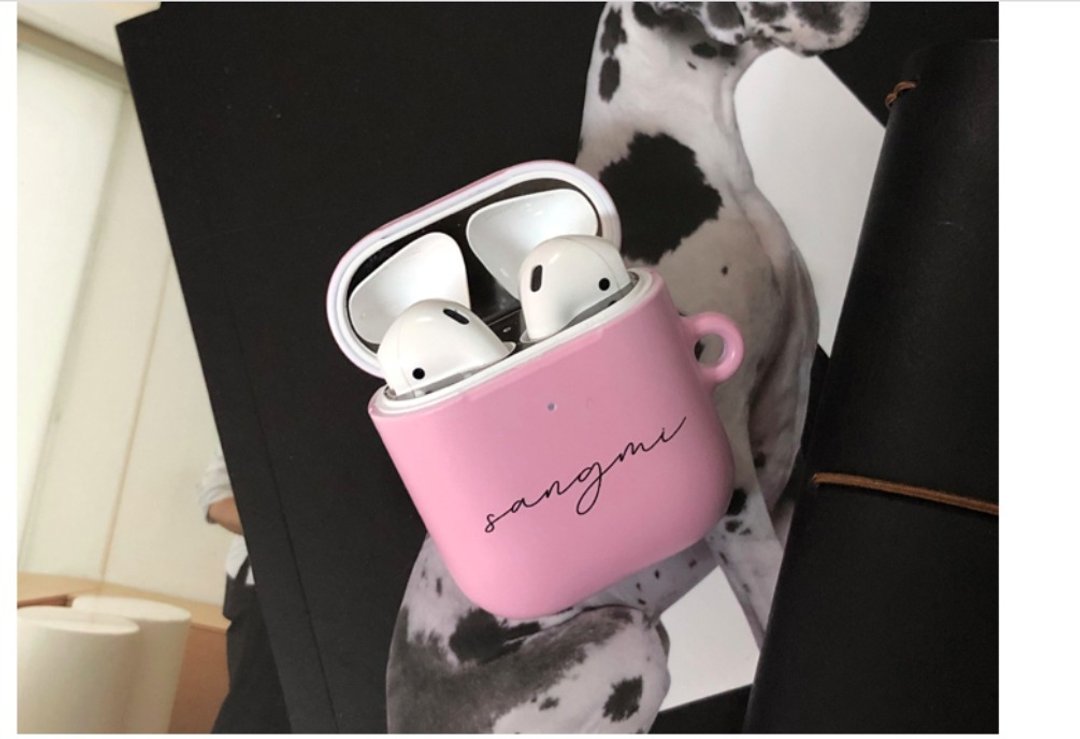 Airpods & PRO Case 独家韩制防污高质感材质 个人刻名款 粉 - 耳机 - 其他材质 粉红色