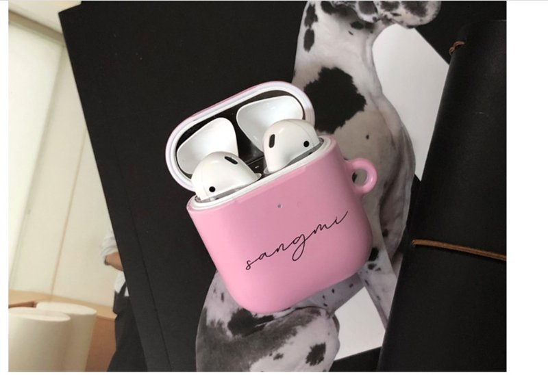 Airpods & PRO Case 独家韩制防污高质感材质 个人刻名款 粉 - 耳机 - 其他材质 粉红色