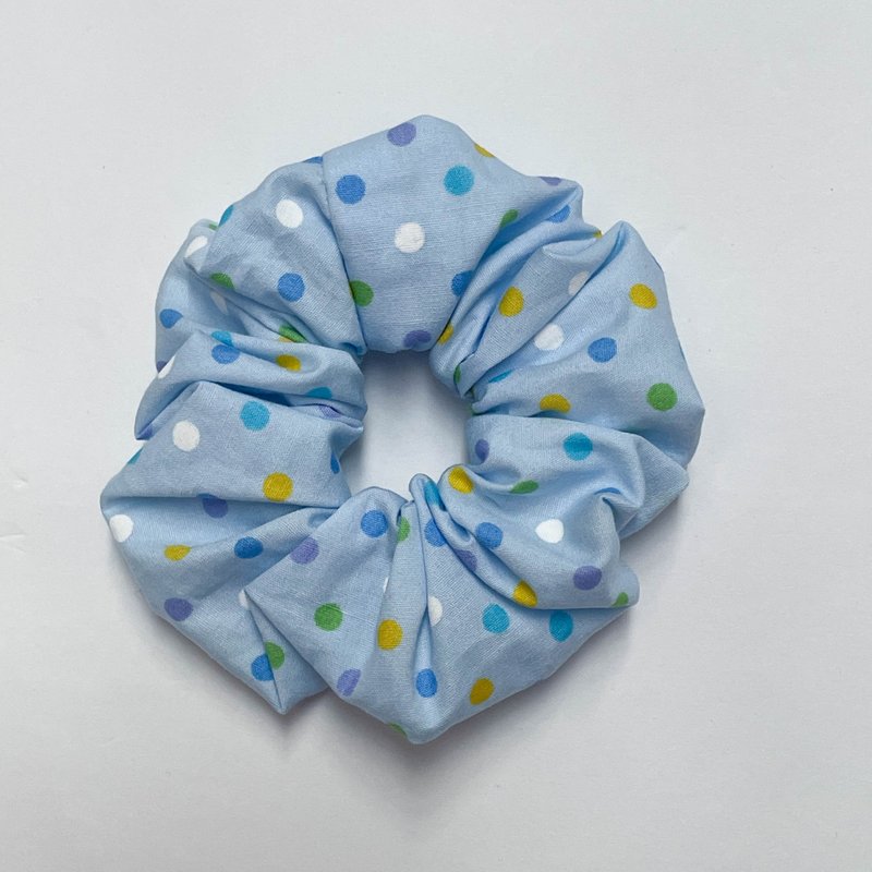 发圈-天蓝彩点 - 发饰 - 棉．麻 蓝色