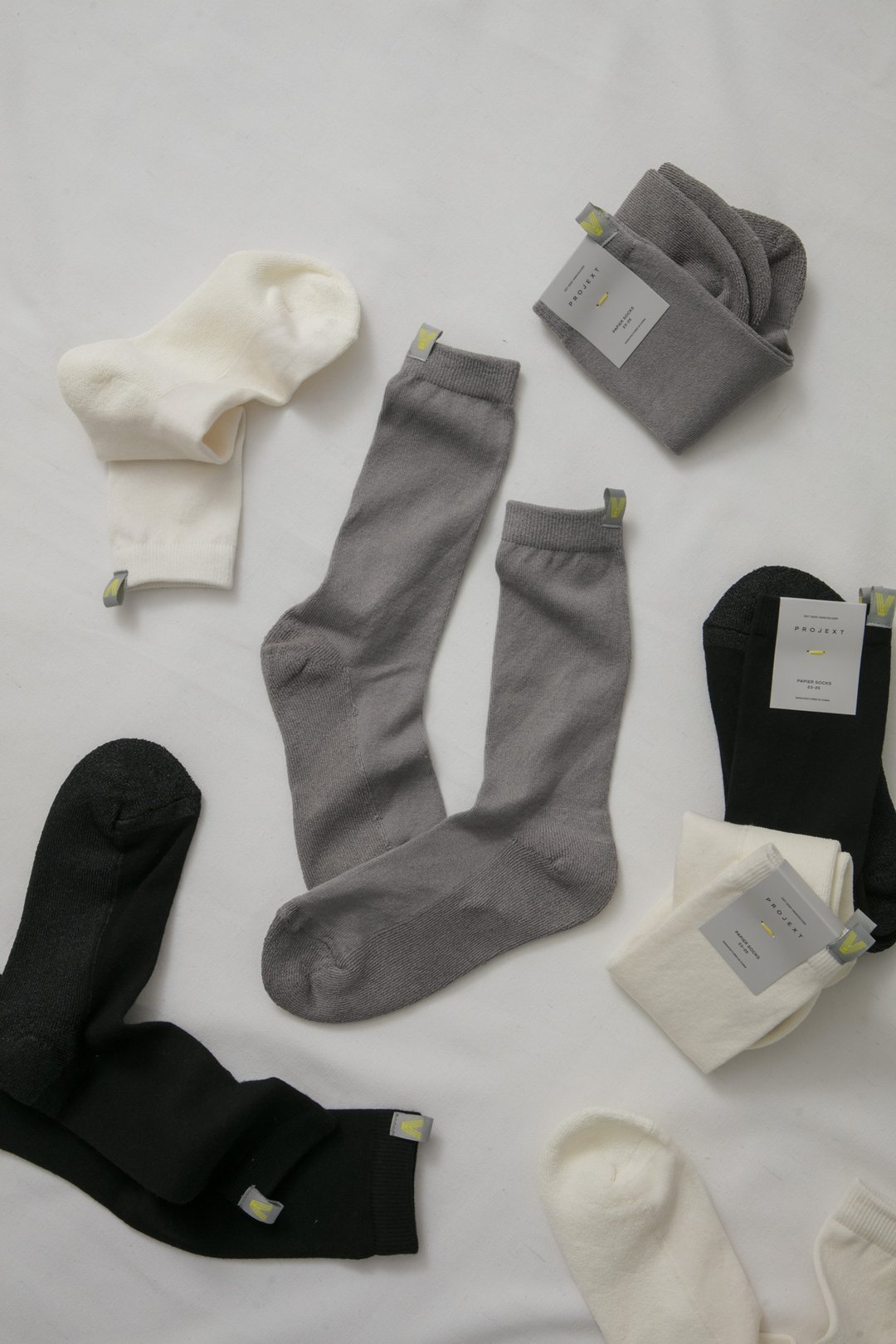 防臭抑菌、透气舒适 休闲和纸袜组合 Papier Crew Socks Bundle - 袜子 - 棉 多色