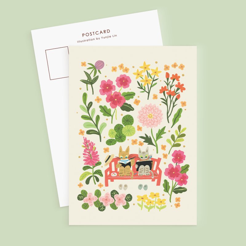 姜黄猫的花园写生时光 I 明信片 - 卡片/明信片 - 纸 黄色