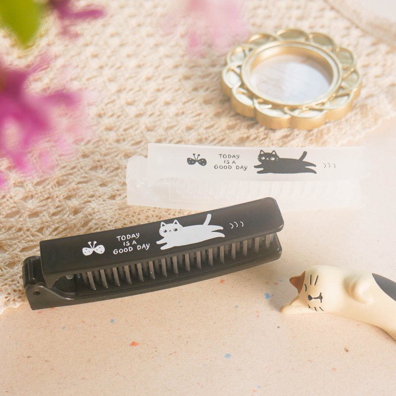 O-CAT - 两用折梳。JME-91。可爱猫咪.日系简约.送礼梳妆 - 其他 - 塑料 