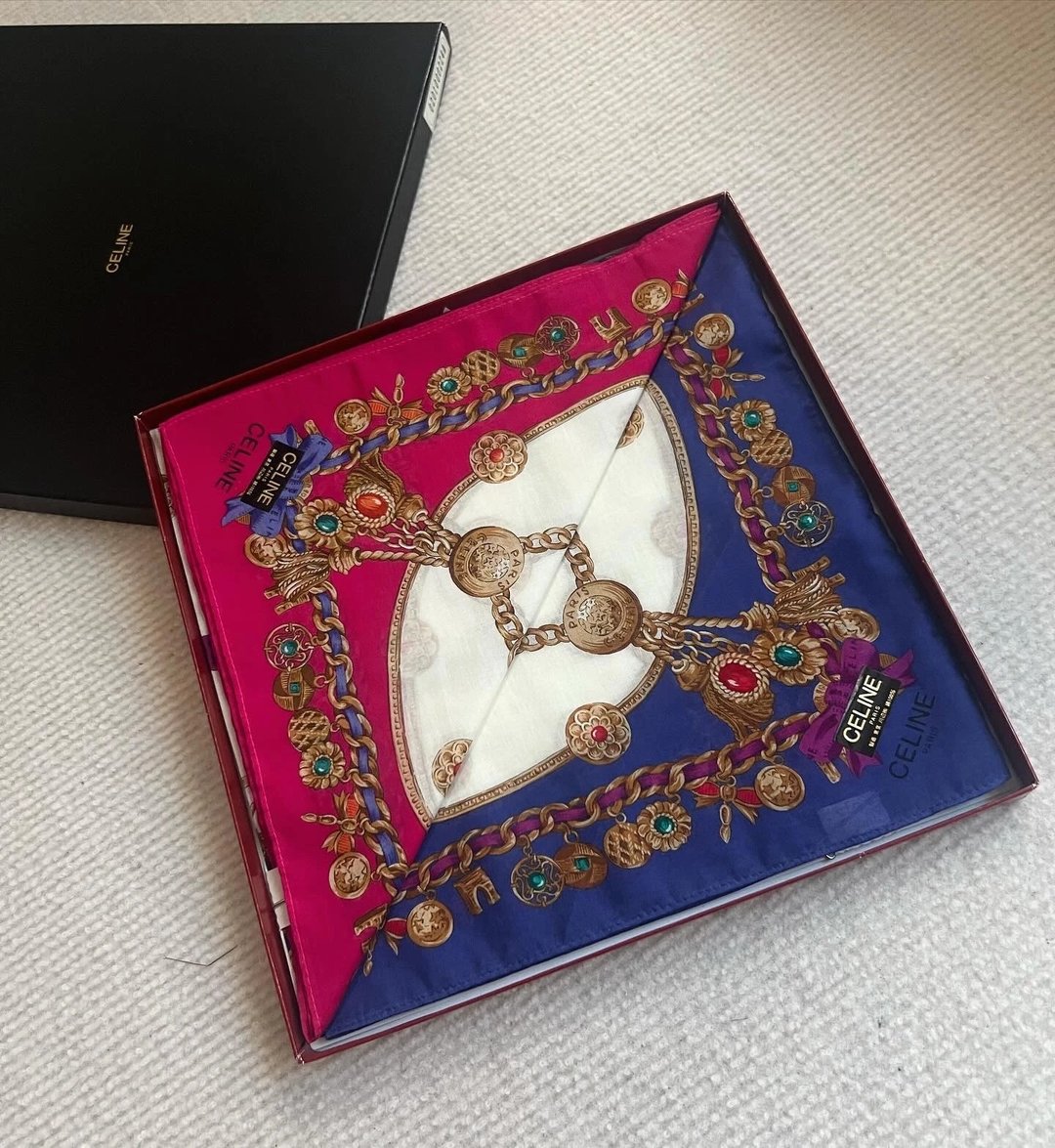 中古 Celine思琳 围巾-全新保存品1套2条 - 围巾/披肩 - 棉 黑色