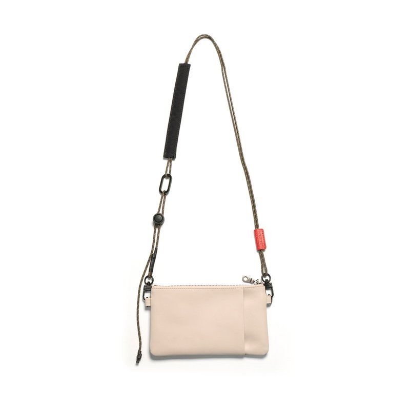 【Topologie X UR X HMM】联名商品 Flip双向皮革贴身包 - 米色 - 侧背包/斜挎包 - 其他材质 白色