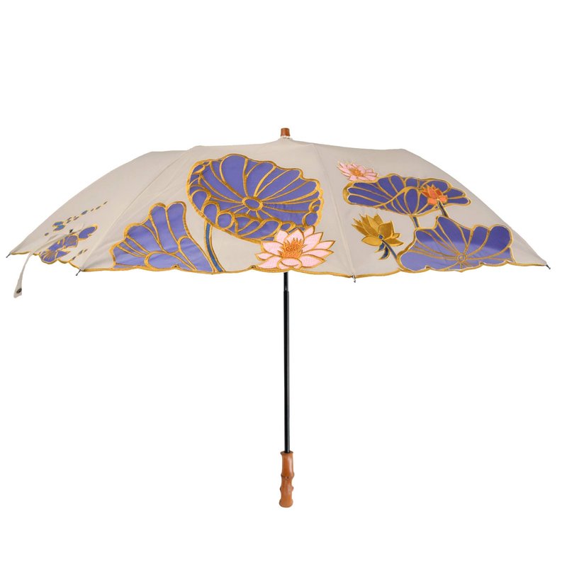 刺绣折叠阳伞(Lotus/moca) - 其他 - 聚酯纤维 多色