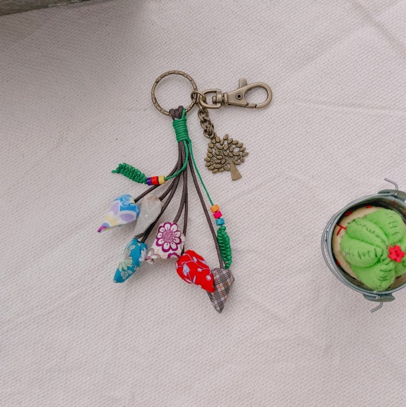 文创玫瑰花吊饰－发财树 - 钥匙链/钥匙包 - 其他金属 多色