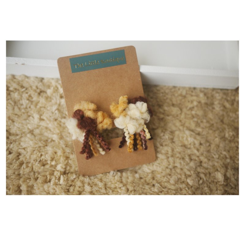 焦糖水母 | 夹式耳环 | clip-on earrings | 暖呼呼 - 耳环/耳夹 - 其他材质 咖啡色