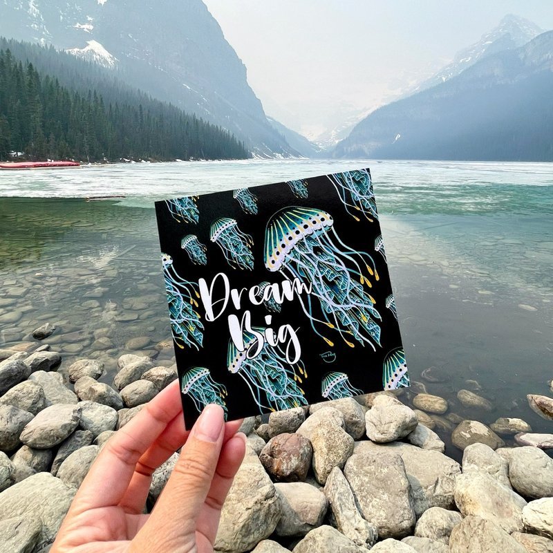 深海水母明信片 Dream Big - 卡片/明信片 - 纸 多色