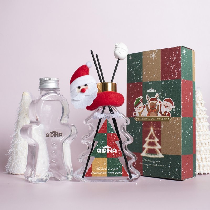 QIDINA MIT 圣诞树造型珪藻土香氛扩香瓶200ml 赠圣诞袋 - 香薰/精油/线香 - 其他材质 多色