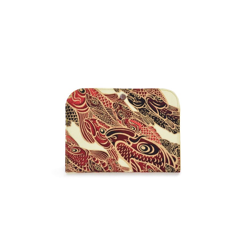 W口袋收纳袋 mini / Red Carp - 化妆包/杂物包 - 棉 红色