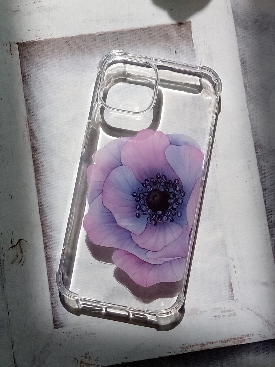 手作押花手机保护壳 | 浪漫紫色款 - 手机壳/手机套 - 塑料 紫色