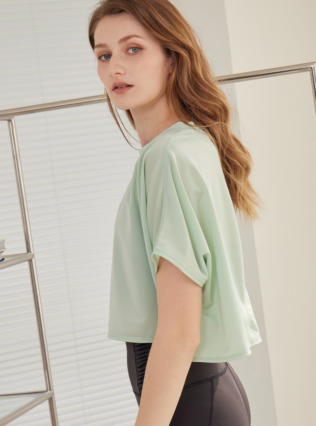 【S2N】ONLY STYLE 凉感柔丝简约上衣_Creamy Mint T299 - 女装瑜珈服 - 尼龙 