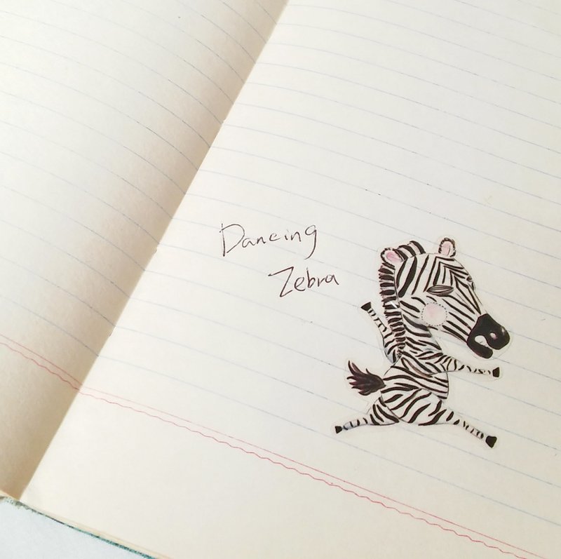 手绘贴纸系列- 跳舞斑马-买3送1 - 贴纸 - 纸 