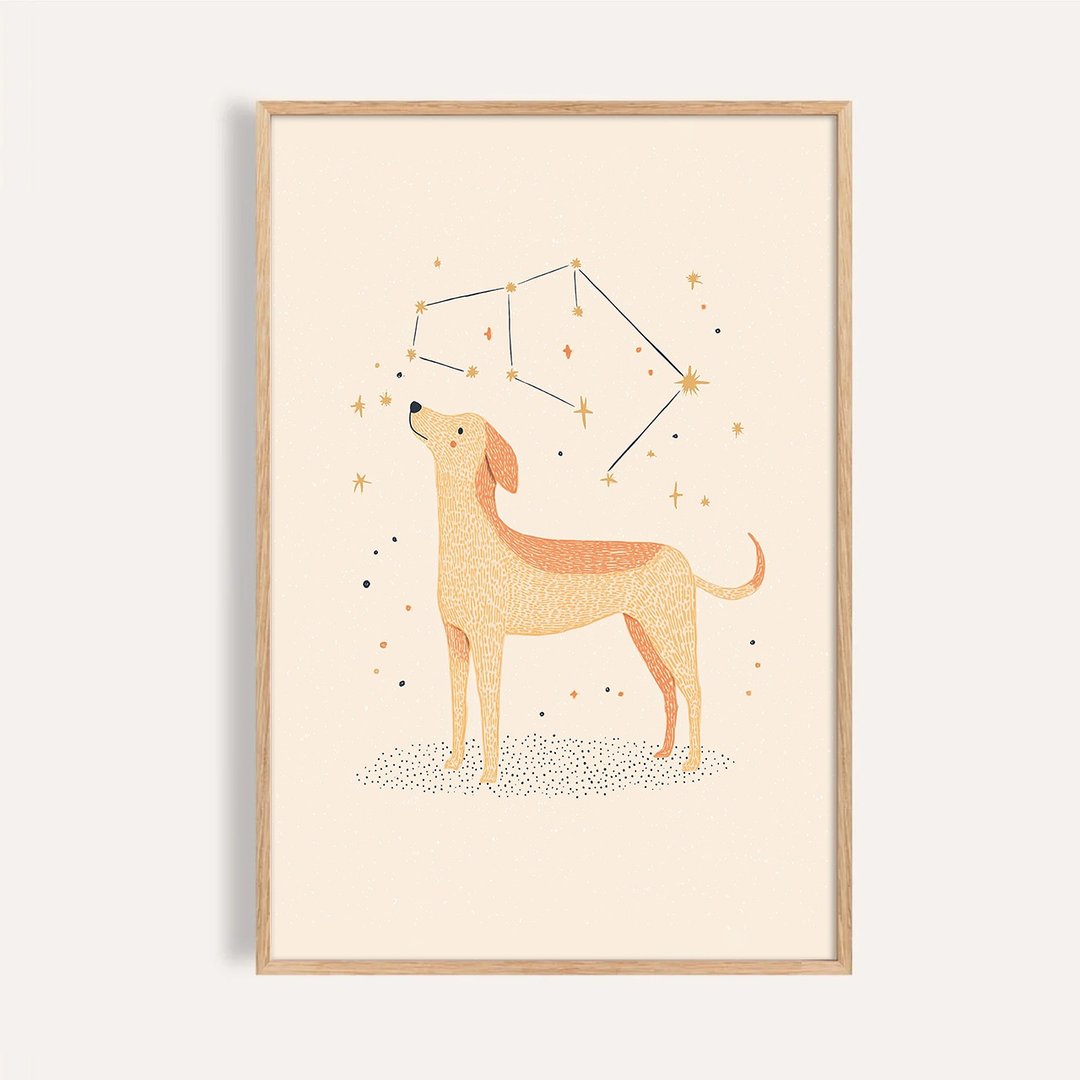 天狼星的愿望 Starry Canis / 童话系列动物星座插画 - 海报/装饰画/版画 - 纸 