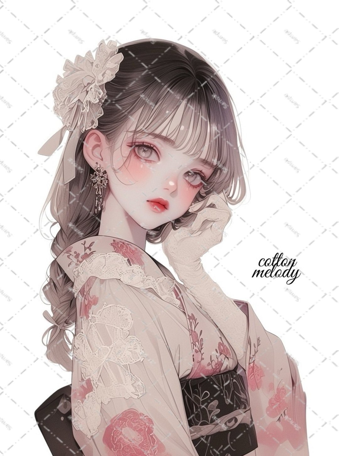 original sticker no.2393 人物贴纸 原创贴纸 原创人物贴纸 装饰贴纸 cotton melody - 贴纸 - 纸 
