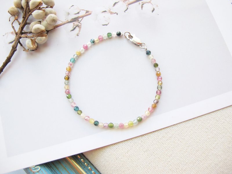 多色碧玺 925银饰【小角度系列-缤纷】多功能设计款 交换礼物 - 手链/手环 - 水晶 多色