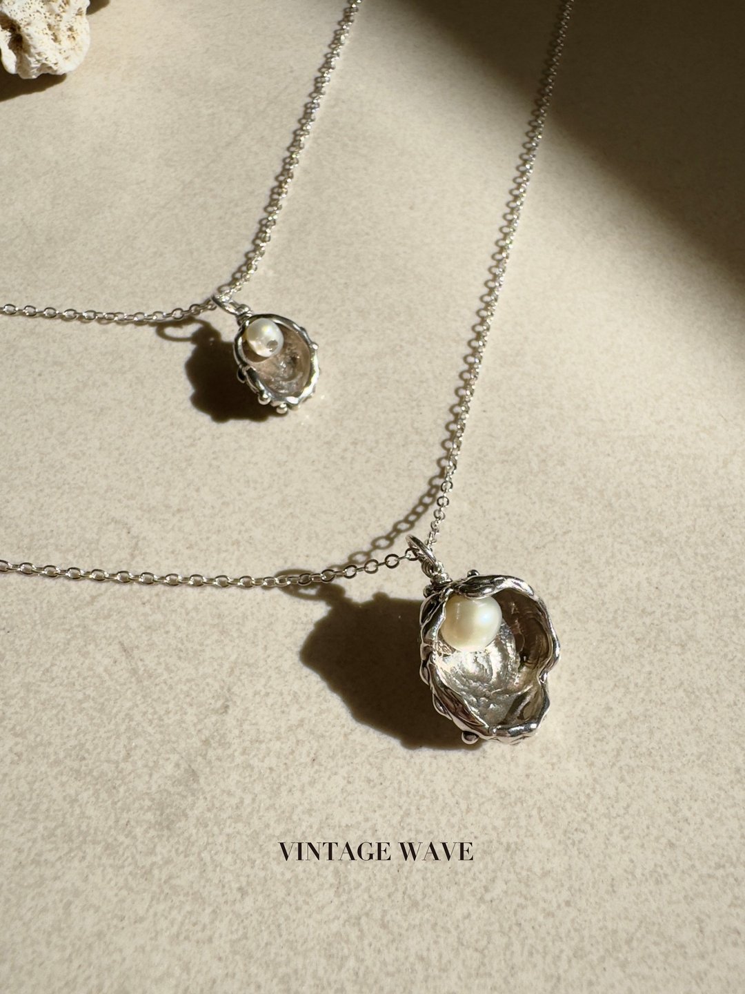 浪潮秘语 | 贝壳项链 | 手工饰品 | 925银 - 项链 - 纯银 银色
