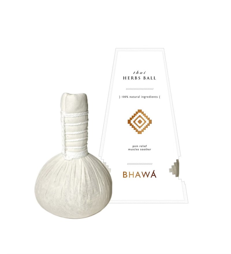 泰国 BHAWA SPA专用 草本按摩球 - 可多次使用 - 香薰/精油/线香 - 植物．花 白色