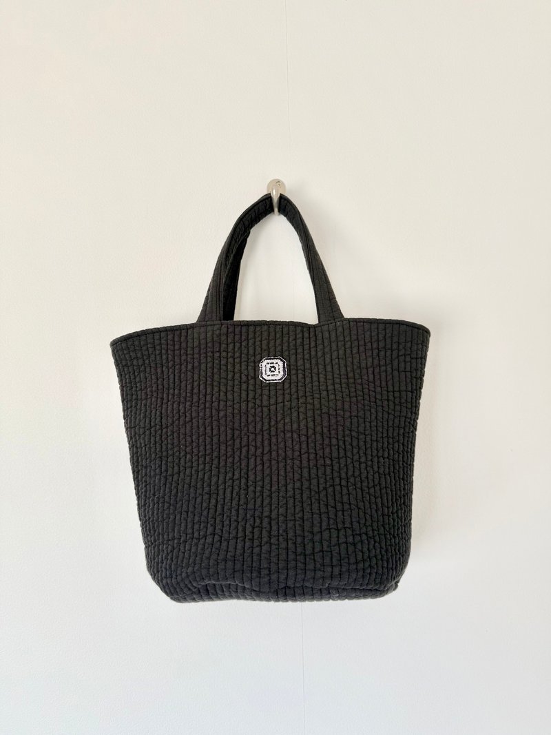 NUBI 包 水桶托特 forest wave - 手提包/手提袋 - 棉．麻 黑色