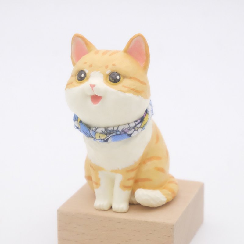 虎斑猫 【想宠雕像系列】 - 玩偶/公仔 - 树脂 橘色