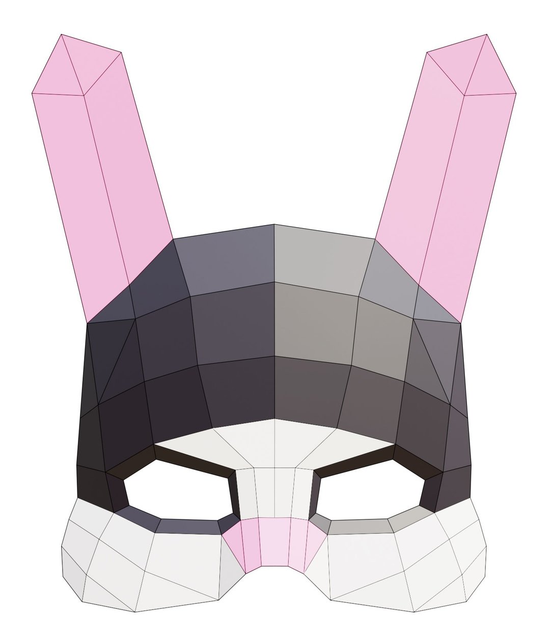 DIY Paper Rabbit Mask Papercraft Printable PDF - 手工艺教程/工具书 - 其他材质 