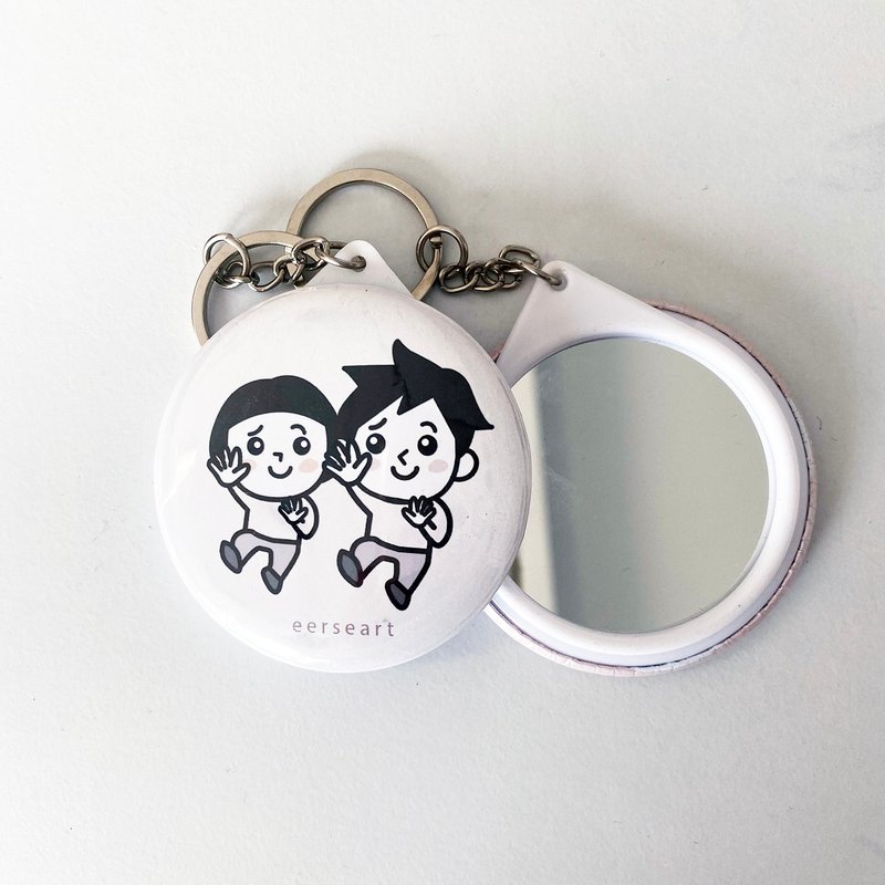 eerseart 生日礼物 / 镜子钥匙圈 5.8cm - 彩妆刷具/镜子/梳子 - 玻璃 白色