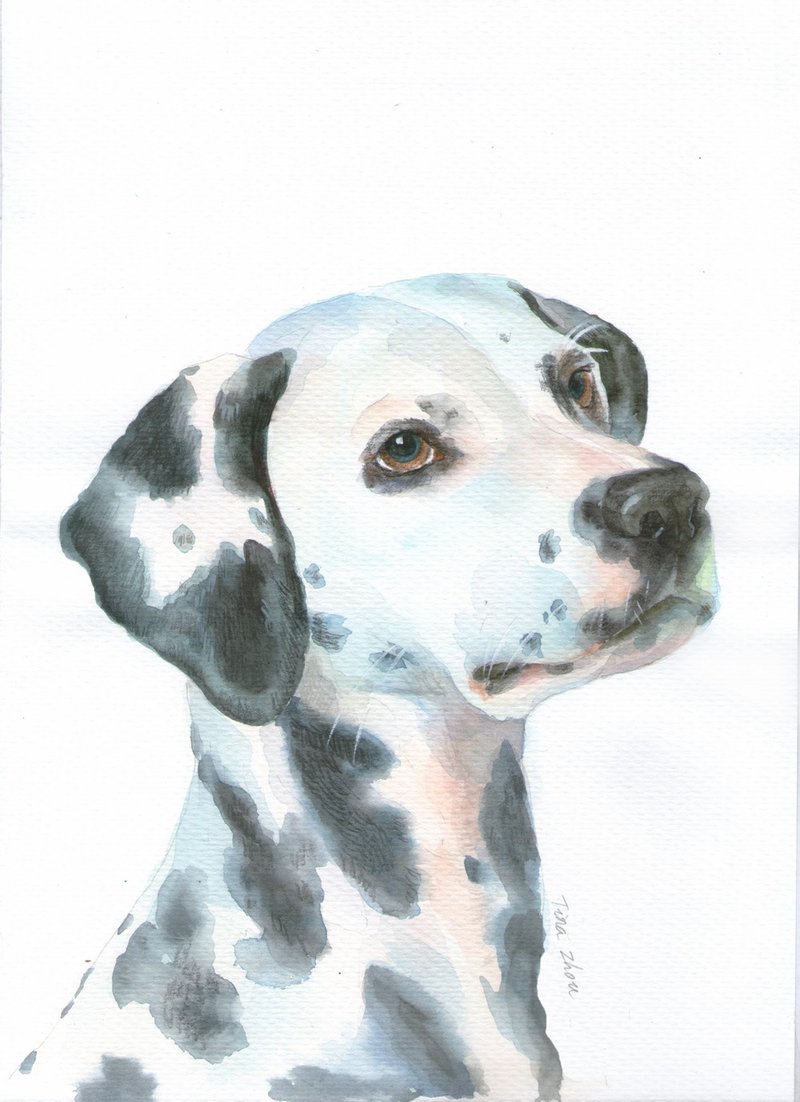 宠物画定制 纯手绘水彩肖像画  似颜绘 客制化礼物 圣诞礼物 毛孩 - 订制画像 - 纸 