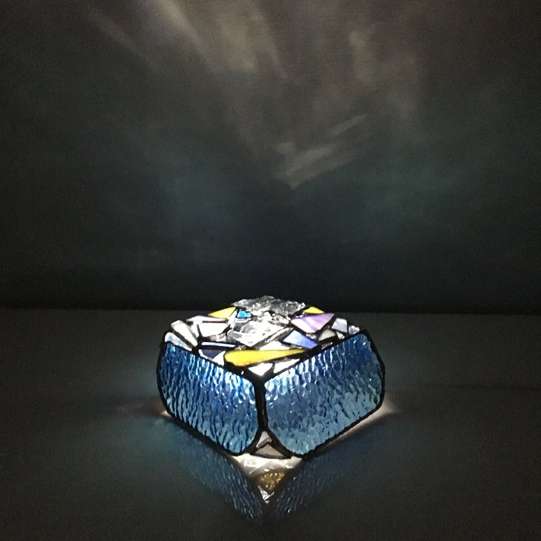 LED Light Midnight Turquoise Glass Bay View - 灯具/灯饰 - 玻璃 蓝色