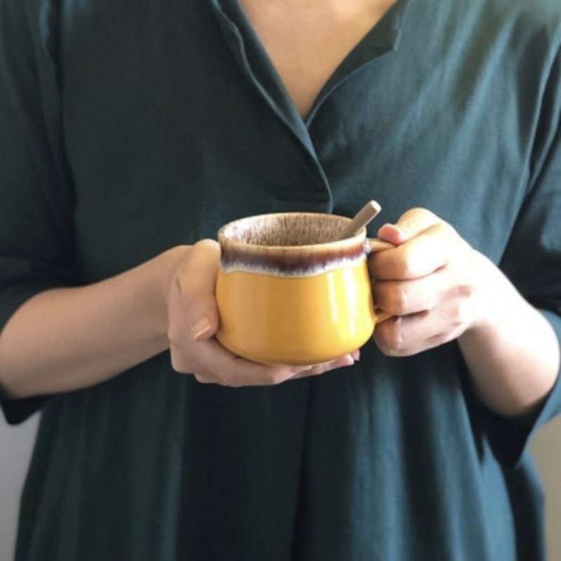 森林马克杯含羞草 - 其他杯子 - 陶 橘色