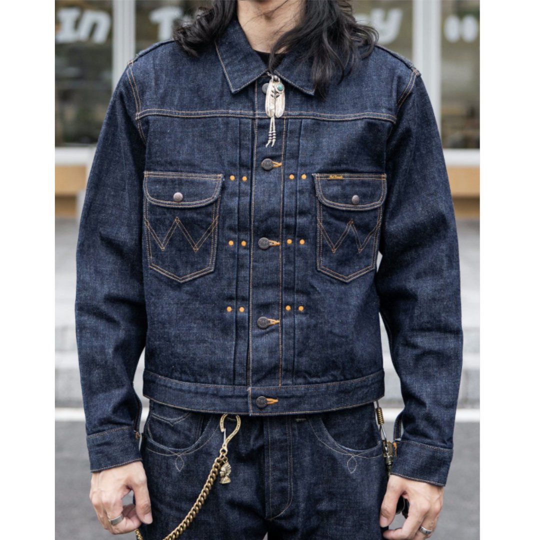 原色牛仔外套 修身剪裁 已脱浆 18oz蓝色赤耳丹宁 11MJ Raw Denim - 男装外套 - 棉 蓝色