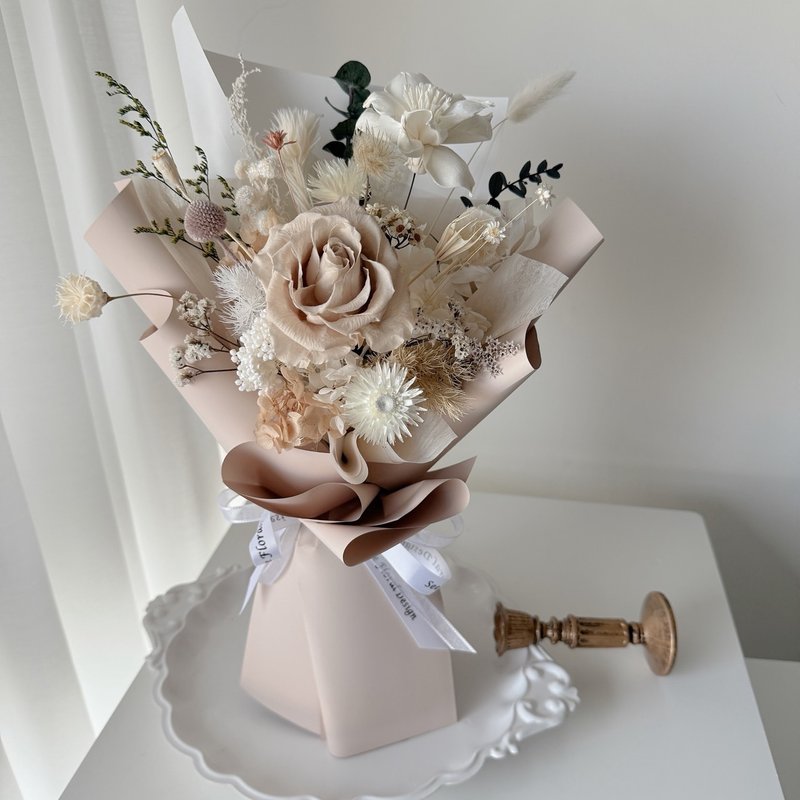 SEE 看见花艺设计|情人节|永生玫瑰|生日|榛果玫瑰扩香花束 - 干燥花/捧花 - 植物．花 