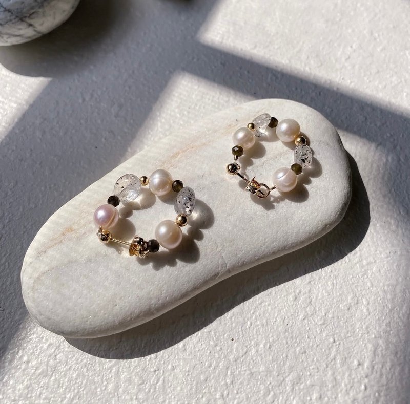 甜甜圈耳环_Oreo口味 - 耳环/耳夹 - 24k 金 