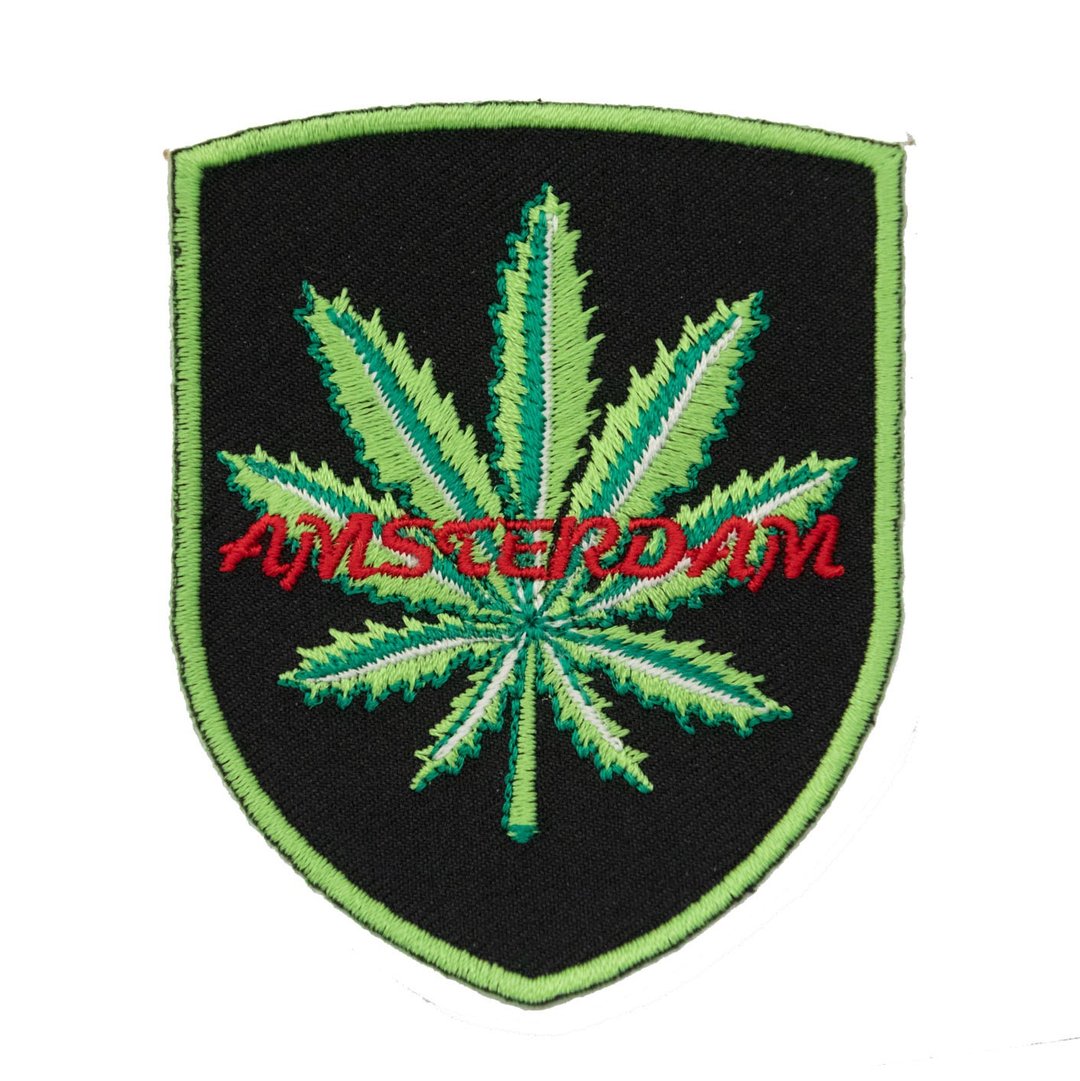 补丁立体绣贴 大麻荷兰 阿姆斯特丹 DIY胸章 徽章 装饰贴 布章 臂 - 徽章/别针 - 绣线 多色